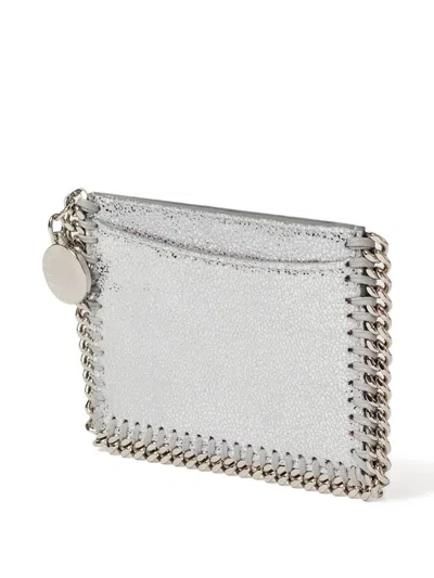 Stella Mccartney Falabella Chain-embellished Card Holder In Metallic
