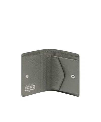 Maison Margiela Leather Wallet In Gray