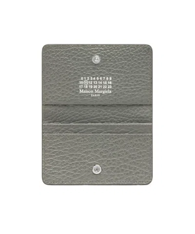 Maison Margiela Leather Cardholder In Gray