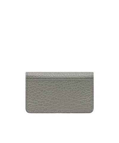Maison Margiela Leather Cardholder In Gray
