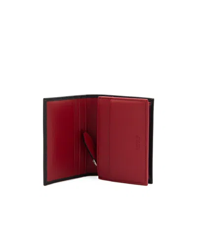 Ferragamo Compact Textured Leather Wallets In Black