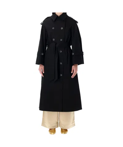 By Malene Birger Alaya Double-breasted Trench Coat In Black