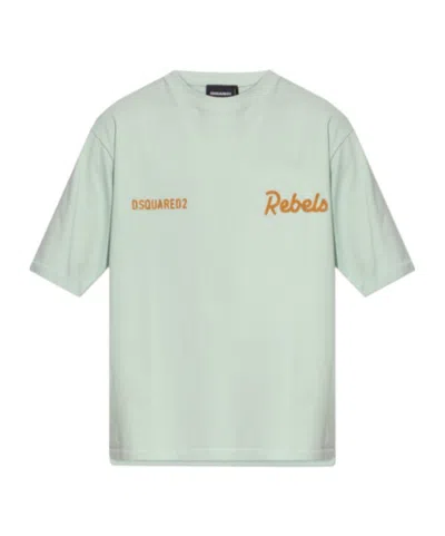 Dsquared2 Embroidered Graphic T-shirt In Green