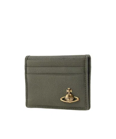 Vivienne Westwood Logo Card Holder In Green