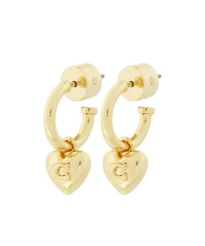Coach Heart-shaped Drop Earrings In Gold