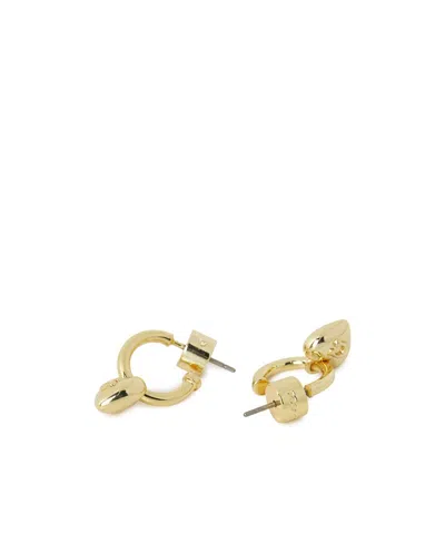 Coach Heart-shaped Drop Earrings In Gold