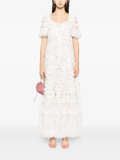 Needle & Thread Magnolia Ditsy Gown In White
