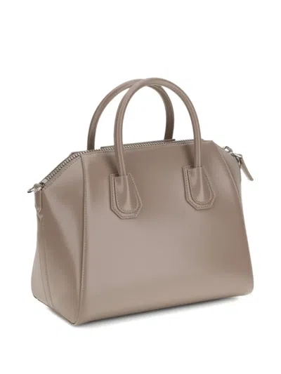 Givenchy Gray Calf Leather Bos Taurus Shoulder Bag In Brown