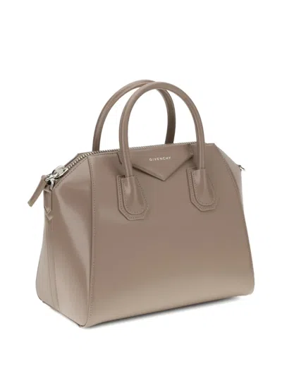 Givenchy Gray Calf Leather Bos Taurus Shoulder Bag In Brown