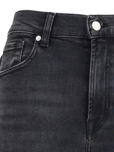 7 For All Mankind Logan Stovepipe Straight Jeans In Gray