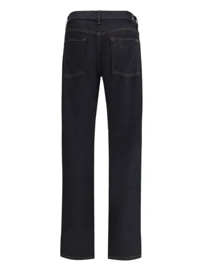 7 For All Mankind Super Rinse Straight Jeans In Black