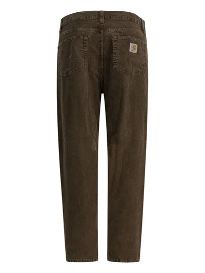 Carhartt Five-pocket Trousers With Back Patch Pockets In Brown