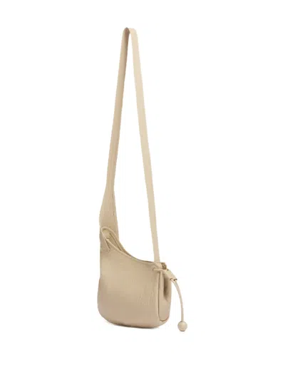 Marni Leather Drawcord Crossbody Bag In Neutral