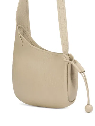 Marni Leather Drawcord Crossbody Bag In Neutral