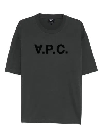 Apc Cotton Oversize T Shirt Short Sleeves Crew Neck In Gray