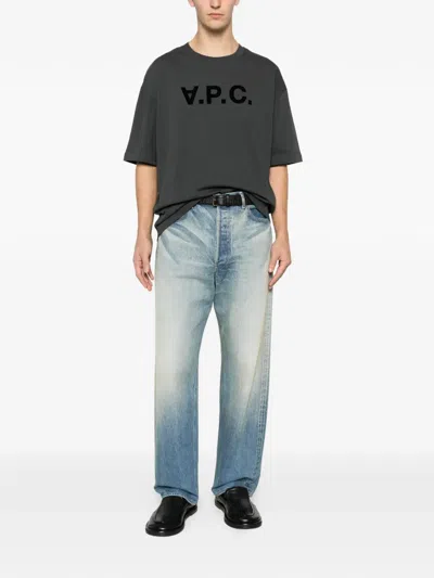 Apc Cotton Oversize T Shirt Short Sleeves Crew Neck In Gray