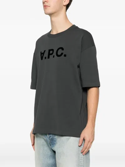 Apc Cotton Oversize T Shirt Short Sleeves Crew Neck In Gray