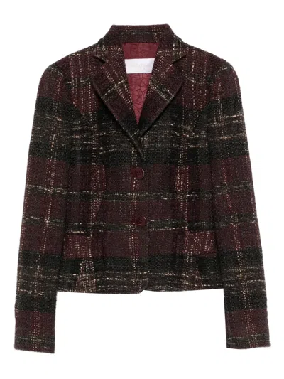 Pre-owned Valentino Tweed-design Jacket In Red