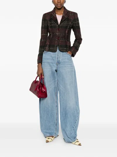 Pre-owned Valentino Tweed-design Jacket In Red