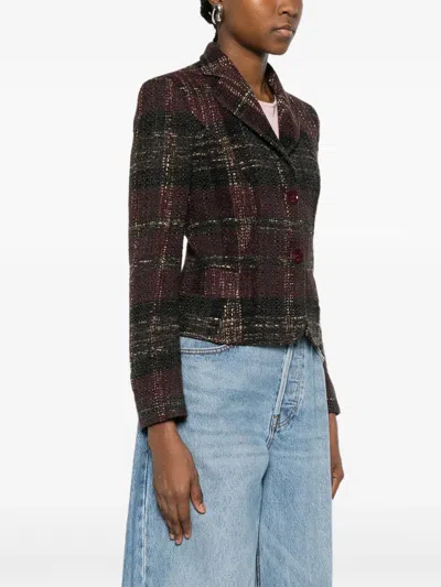 Pre-owned Valentino Tweed-design Jacket In Red