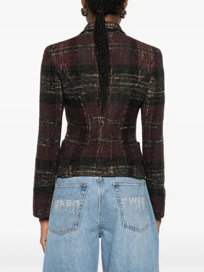 Pre-owned Valentino Tweed-design Jacket In Red
