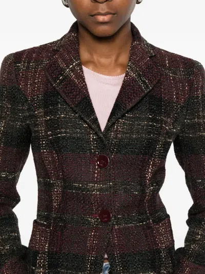 Pre-owned Valentino Tweed-design Jacket In Red