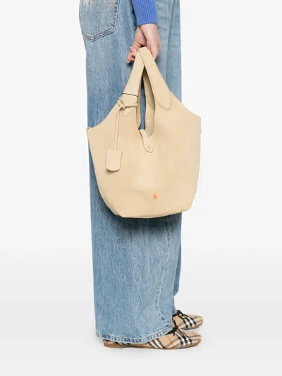 Polo Ralph Lauren Leather Tote Bag In Nude