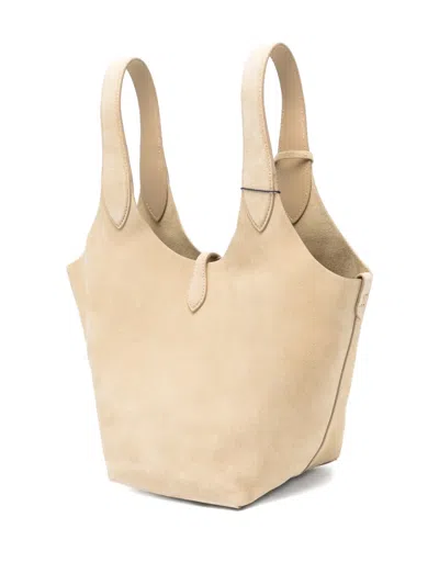 Polo Ralph Lauren Leather Tote Bag In Nude
