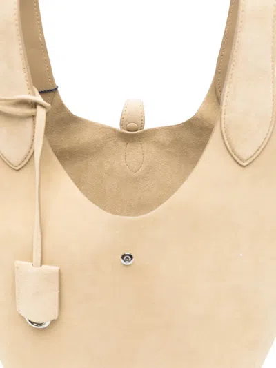 Polo Ralph Lauren Leather Tote Bag In Nude