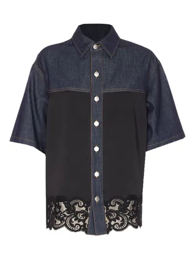 Stella Mccartney Embroidered Denim Shirt In Blue
