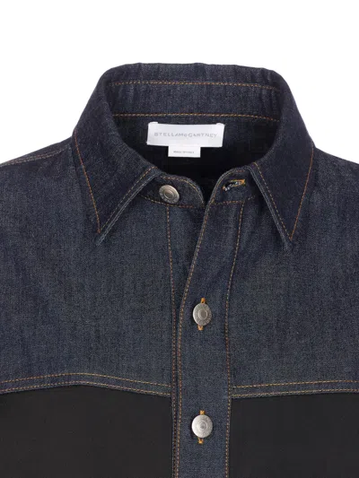 Stella Mccartney Embroidered Denim Shirt In Blue