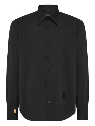 Billionaire Tuxedo Shirt Gold Cut In Black