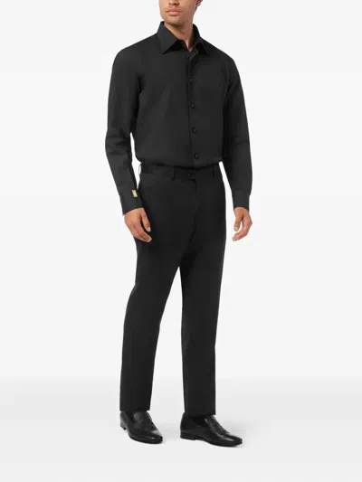 Billionaire Tuxedo Shirt Gold Cut In Black