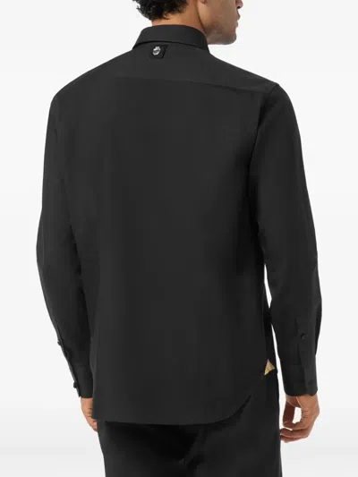 Billionaire Tuxedo Shirt Gold Cut In Black