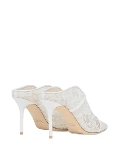 Malone Souliers 85mm Lace-panel Stiletto Mules In White