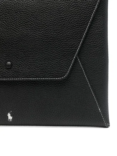Polo Ralph Lauren Topstitch Envelope Purse In Black