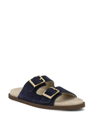 Brunello Cucinelli Buckled Strap Sandals In Blue