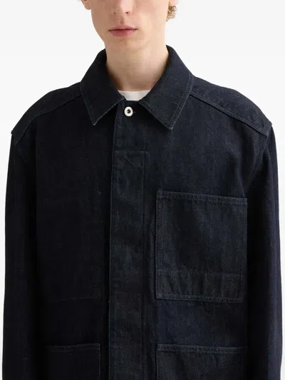 Jil Sander Light Blue Denim Jacket In Black