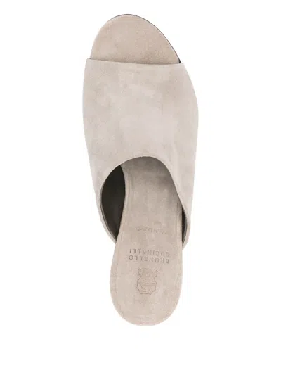 Brunello Cucinelli Open-toe High-heeled Sandals In Gray