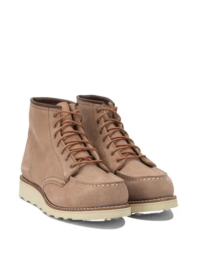 Red Wing Shoes Lace-up Stitching Boots In Brown