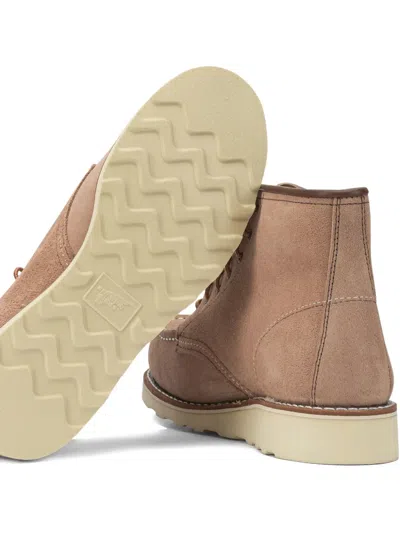 Red Wing Shoes Lace-up Stitching Boots In Brown