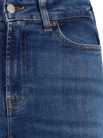 7 For All Mankind Belt-loop Five-pocket Jeans In Blue