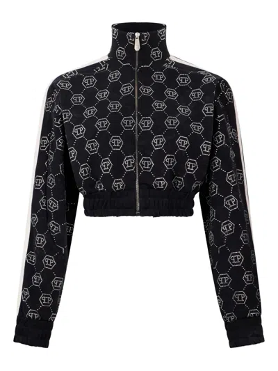 Philipp Plein Monogram Crystal Sweatshirt In Black