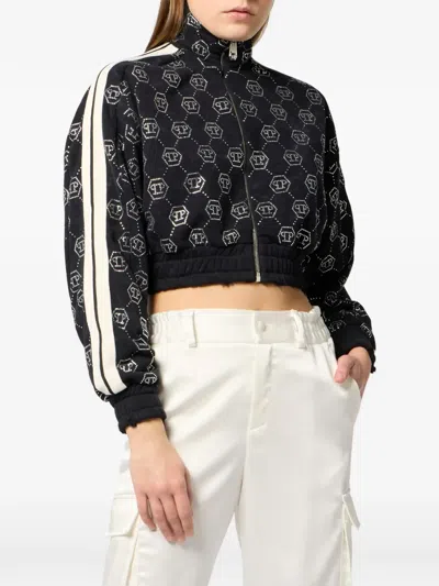 Philipp Plein Monogram Crystal Sweatshirt In Black