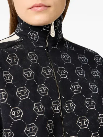 Philipp Plein Monogram Crystal Sweatshirt In Black