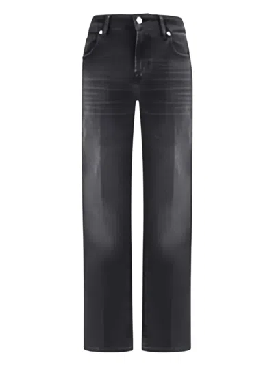 7 For All Mankind Calie Straight Ankle Bottom Clothing In Black