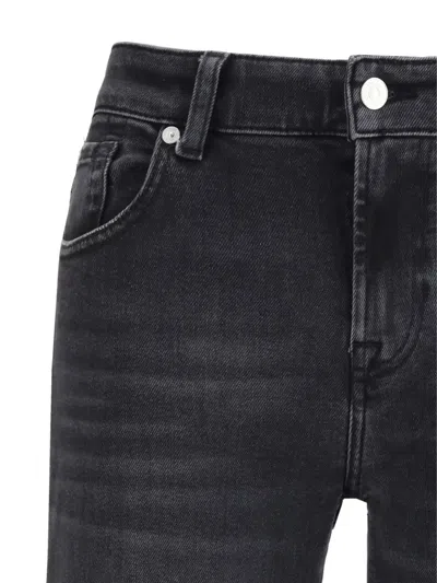 7 For All Mankind Calie Straight Ankle Bottom Clothing In Black