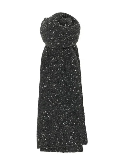 The Row Mantia Contrast-stitch Scarf In Black
