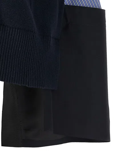 Sacai Patchwork Sweater Sweaters And Cardigans Blue In Blue