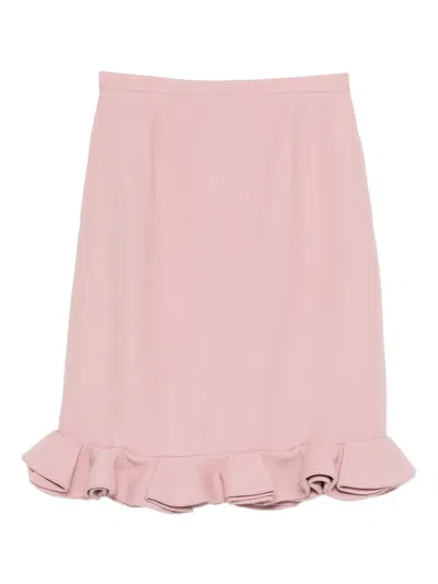 Pre-owned Valentino Ruffle Pink Skirt
